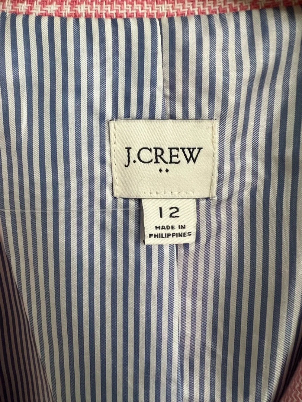 J. Crew Light Pink Plaid Single-Button Blazer - Picture 3 of 4